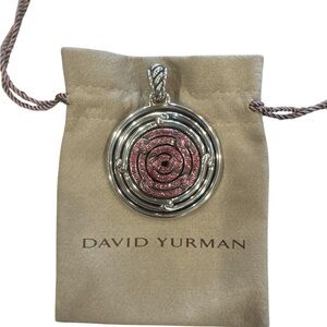 David Yurman Sterling Silver & Hot Pink Spinel Labyrinth Enhancer pendant only